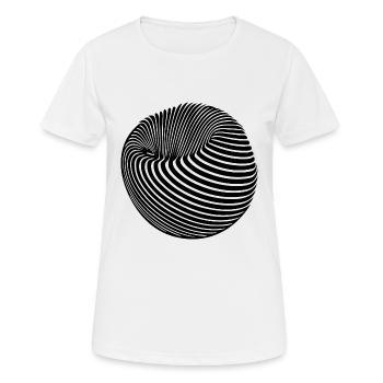 Geometric sphere body with stripes - Women's Breathable T-Shirt - white - Front - AI Model Female 172 dark (172cm)