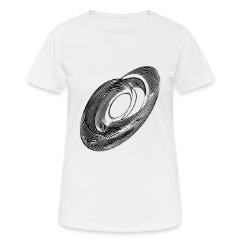 Geometrische Kreis Ellipsen Linien - Frauen T-Shirt atmungsaktiv - Weiß - Vorne - AI Model Female 172 dark (172cm)
