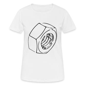 Screw nut with vintage thread - Women's Breathable T-Shirt - white - Front - AI Model Female 172 dark (172cm)