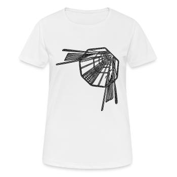 Geometrische Tunnel Linien Unendlichkeit Optik - Frauen T-Shirt atmungsaktiv - Weiß - Vorne - AI Model Female 172 dark (172cm)