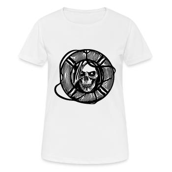 Lifebuoy with skull lifeguard face - Women's Breathable T-Shirt - white - Front - AI Model Female 172 dark (172cm)