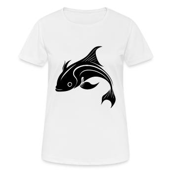 carpe koï - Mignon poisson carpe élégant - T-shirt respirant Femme - blanc - Devant - AI Model Female 172 dark (172cm)