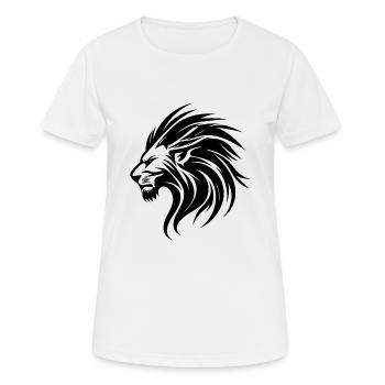 Lion maléfique avec portrait de tatouage de crinière - T-shirt respirant Femme - blanc - Devant - AI Model Female 172 dark (172cm)