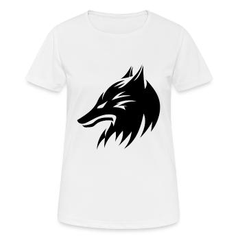 Style de tatouage de portrait de tête de loup - T-shirt respirant Femme - blanc - Devant - AI Model Female 172 dark (172cm)