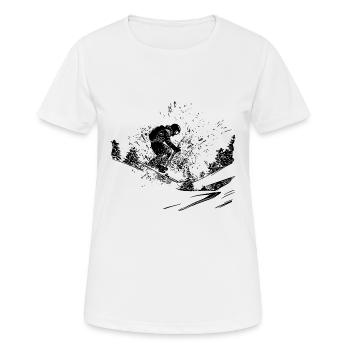 Skieur Hors route Extérieur Poudreuse Neige Style - T-shirt respirant Femme - blanc - Devant - AI Model Female 172 dark (172cm)