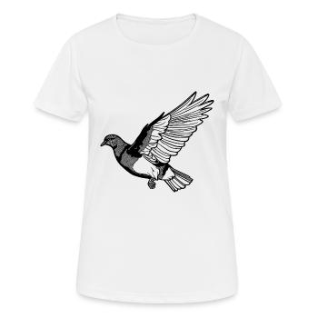 Hübsche fliegende Taube auf breiten Schwingen - Frauen T-Shirt atmungsaktiv - Weiß - Vorne - AI Model Female 172 dark (172cm)
