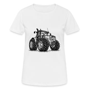 Machines agricoles lourdes Tracteurs à moteur de terrain - T-shirt respirant Femme - blanc - Devant - AI Model Female 172 dark (172cm)