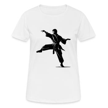 Karate Kampfsport Karatekämpfer Wettkampf - Frauen T-Shirt atmungsaktiv - Weiß - Vorne - AI Model Female 172 dark (172cm)