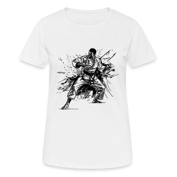 Tatouage Karaté Style Sparring Partner Technique de combat - T-shirt respirant Femme - blanc - Devant - AI Model Female 172 dark (172cm)