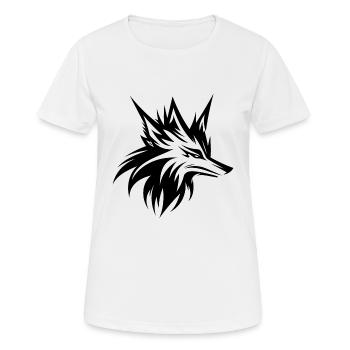 Wild Wolf Head Tattoo Style Portrait - T-shirt respirant Femme - blanc - Devant - AI Model Female 172 dark (172cm)