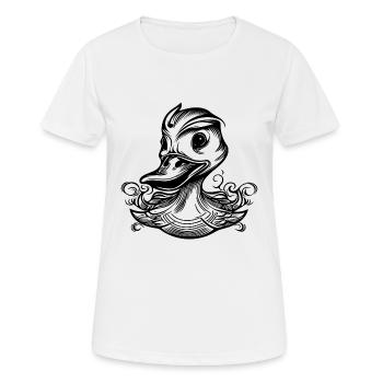 Funny duck with a big beak - Women's Breathable T-Shirt - white - Front - AI Model Female 172 dark (172cm)