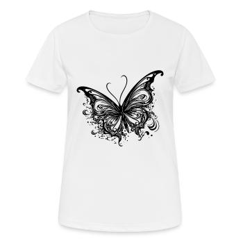 Pretty Tattoo Kids Lines Style Butterfly - T-shirt respirant Femme - blanc - Devant - AI Model Female 172 dark (172cm)