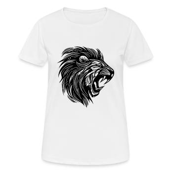Wild Mighty Lion Head Tattoo Style Mane - T-shirt respirant Femme - blanc - Devant - AI Model Female 172 dark (172cm)