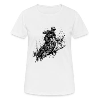 Mud Splash Splash Mountain Biker avec vélo - T-shirt respirant Femme - blanc - Devant - AI Model Female 172 dark (172cm)