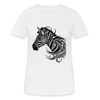 Wild Zebra Tattoo Style Lignes - T-shirt respirant Femme - blanc - Devant - AI Model Female 172 dark (172cm)