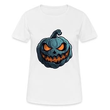 Grinsendes Kürbis Gesicht - Kürbis Halloween - Frauen T-Shirt atmungsaktiv - Weiß - Vorne - AI Model Female 172 dark (172cm)