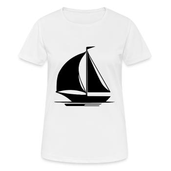 Sailing ship with mast, sails and flag - Women's Breathable T-Shirt - white - Front - AI Model Female 172 dark (172cm)