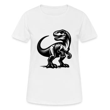 Mignon petit enfant Raptor dinosaure - T-shirt respirant Femme - blanc - Devant - AI Model Female 172 dark (172cm)