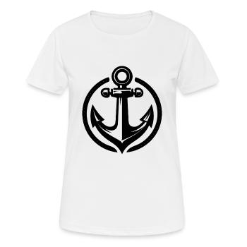 Vintage alter nasser Anker im Kreislogo - Frauen T-Shirt atmungsaktiv - Weiß - Vorne - AI Model Female 172 dark (172cm)