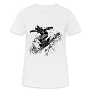 Tiefschnee Snowboard Move Ride Jump Style - Frauen T-Shirt atmungsaktiv - Weiß - Vorne - AI Model Female 172 dark (172cm)