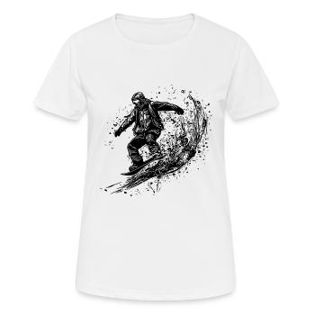 Snowboarding Ride Snowboard Deep Snow Style - Women's Breathable T-Shirt - white - Front - AI Model Female 172 dark (172cm)