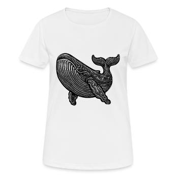Grande baleine plongeuse Vintage créature de mer - T-shirt respirant Femme - blanc - Devant - AI Model Female 172 dark (172cm)