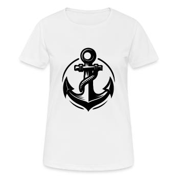 Ancienne ancre mouillée avec corde épaisse - T-shirt respirant Femme - blanc - Devant - AI Model Female 172 dark (172cm)