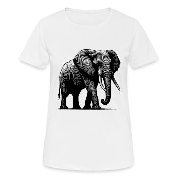 Elephant - Large safari proboscis with tusks - Women's Breathable T-Shirt - white - Front - AI Model Female 172 dark (172cm)