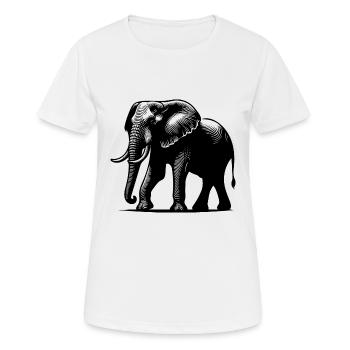 Elephant Portrait - Safari proboscis with tusks - Women's Breathable T-Shirt - white - Front - AI Model Female 172 dark (172cm)