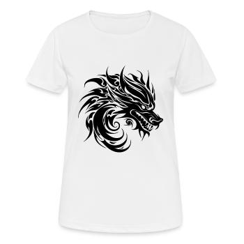 Brüllender chinesischer Drache im Tattoo Style - Frauen T-Shirt atmungsaktiv - Weiß - Vorne - AI Model Female 172 dark (172cm)