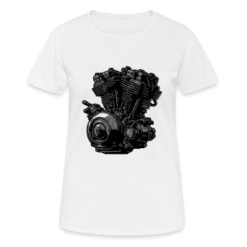 Moteur de cylindre de ventilateur de cylindre de bloc moteur de moto - T-shirt respirant Femme - blanc - Devant - AI Model Female 172 dark (172cm)