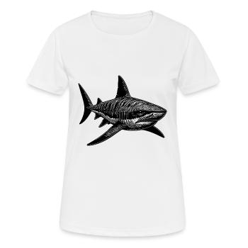 Großer Vintage Tigerhai Hai Lieblingstier - Frauen T-Shirt atmungsaktiv - Weiß - Vorne - AI Model Female 172 dark (172cm)