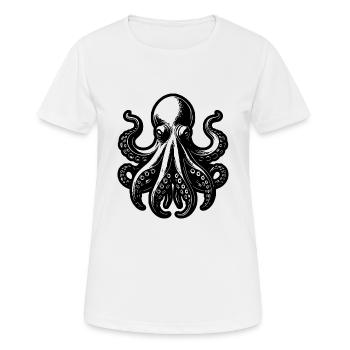 Großer grimmiger Oktopus mit acht Armen - Frauen T-Shirt atmungsaktiv - Weiß - Vorne - AI Model Female 172 dark (172cm)