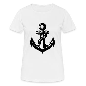 Anker mit Seil Tau um das Eisen - Frauen T-Shirt atmungsaktiv - Weiß - Vorne - AI Model Female 172 dark (172cm)