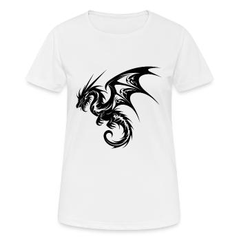 Fliegender Drache im Tattoo Style - Frauen T-Shirt atmungsaktiv - Weiß - Vorne - AI Model Female 172 dark (172cm)
