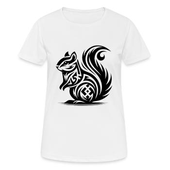 Niedliches Eichhörnchen in Tattoo Style - Frauen T-Shirt atmungsaktiv - Weiß - Vorne - AI Model Female 172 dark (172cm)