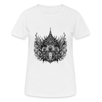 Klassischer landestypischer Thailand Tempel - Frauen T-Shirt atmungsaktiv - Weiß - Vorne - AI Model Female 172 dark (172cm)