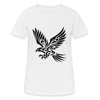 Elegant Tribal Eagle on Tattoo Wings - Women's Breathable T-Shirt - white - Front - AI Model Female 172 dark (172cm)