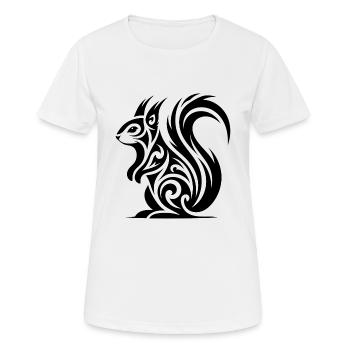 Süsses Eichhörnchen in Tattoo Style - Frauen T-Shirt atmungsaktiv - Weiß - Vorne - AI Model Female 172 dark (172cm)