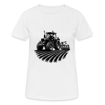 Traktor Feld Schlepper Landmaschinen Feldarbeit - Frauen T-Shirt atmungsaktiv - Weiß - Vorne - AI Model Female 172 dark (172cm)