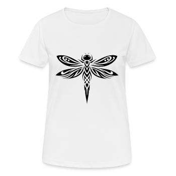 Elegant filigree dragonfly tattoo - Women's Breathable T-Shirt - white - Front - AI Model Female 172 dark (172cm)