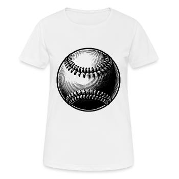 Baseball pour les joueurs de baseball et les fans de baseball - T-shirt respirant Femme - blanc - Devant - AI Model Female 172 dark (172cm)