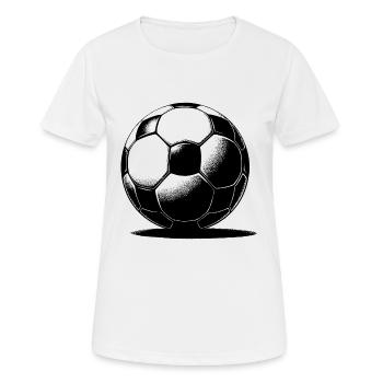 Fußball mit Schatten - Frauen T-Shirt atmungsaktiv - Weiß - Vorne - AI Model Female 172 dark (172cm)