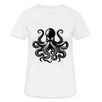 Pieuvre sinistre avec tentacules et ventouses - T-shirt respirant Femme - blanc - Devant - AI Model Female 172 dark (172cm)