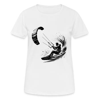 Kite Surfer Splash Water Splash with Kite - Women's Breathable T-Shirt - white - Front - AI Model Female 172 dark (172cm)