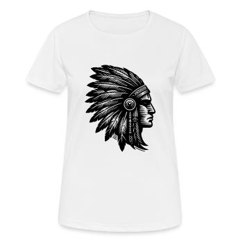 Grim warrior with magnificent headdress - Women's Breathable T-Shirt - white - Front - AI Model Female 172 dark (172cm)