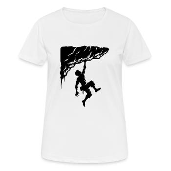 Escalade libre sur des rochers en surplomb - T-shirt respirant Femme - blanc - Devant - AI Model Female 172 dark (172cm)