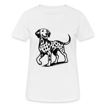 Vierbeiner Hunde Flecken Dalmatiner Porträt - Frauen T-Shirt atmungsaktiv - Weiß - Vorne - AI Model Female 172 dark (172cm)