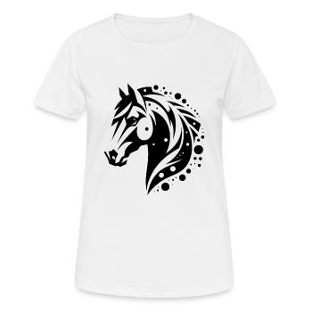 Tête de cheval Vintage Tribal Portrait poney tatouage - T-shirt respirant Femme - blanc - Devant - AI Model Female 172 dark (172cm)