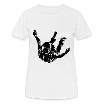 Flugphase Fallschirmausbildung Fallschirmsprung - Frauen T-Shirt atmungsaktiv - Weiß - Vorne - AI Model Female 172 dark (172cm)